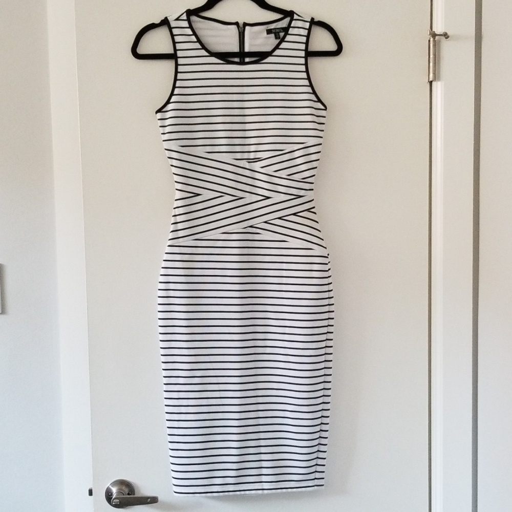 Striped midi dress